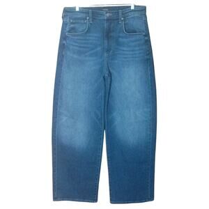 NYDJ Women 4 Medium Blue Picasso Lake Wide Leg Stretch Denim Jeans